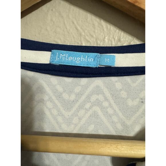 J. McLaughlin Navy Blue Print Coastal Sheath Dress Medium - Picture 4 of 5